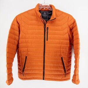 Alpine Design Mens XXL Puffer Jacket Orange Down Insulated Full Zip Gorpcore
